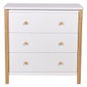 Детский пеленальный комод Polini Simple 3 ящика + рамка цвет: белый -натуральный 3501