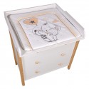 Детский пеленальный комод Polini Simple 3 ящика + рамка цвет: белый -натуральный 3501
