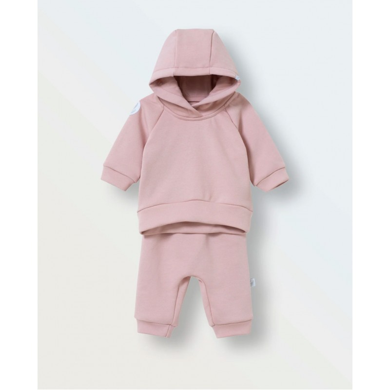 Комплект детский худи+ штаны-джоггеры 68 см цвет: пудра 1552-01 Комплект детский худи+ штаны-джоггеры 68 см цвет: пудра 1552-01