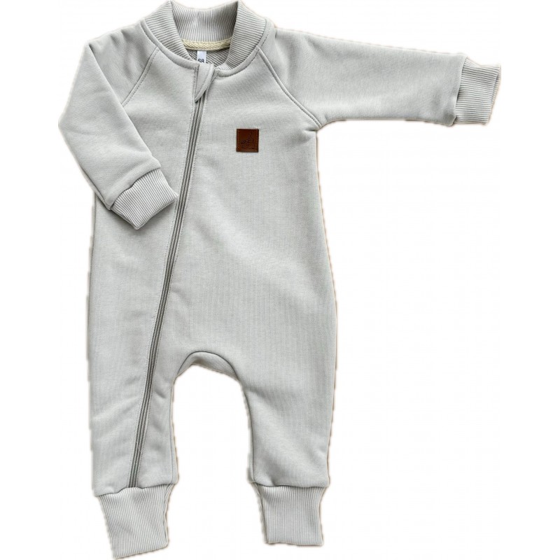 Комбинезон из футера без начеса Bunnyphant 80 см цвет: песочный в086 Комбинезон из футера без начеса Bunnyphant 80 см цвет: песочный в086