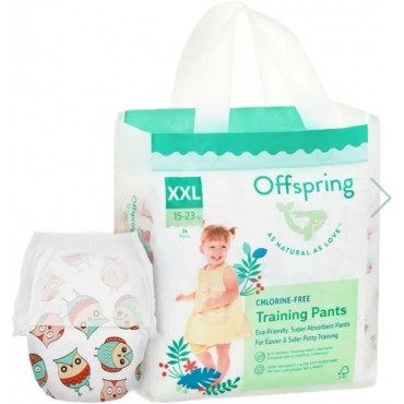 Эко-подгузники-трусики Offspring XXL 15-23 кг 24 шт цвет: совы