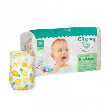 Эко-подгузники Offspring M 6-10 кг 42 шт цвет: ананасы