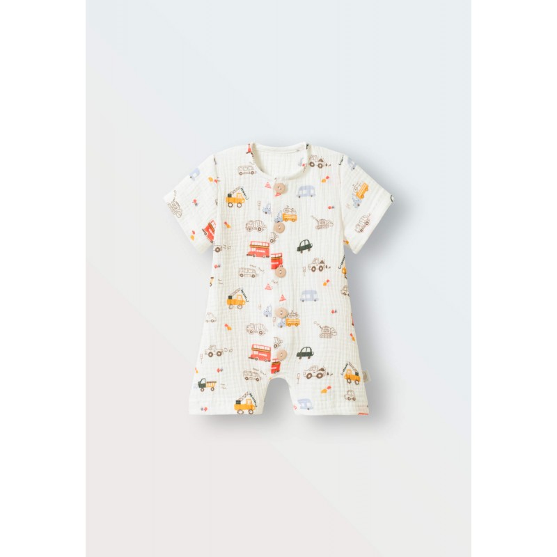 Песочник детский из муслина 74-80 см цвет: город машин 1301-217