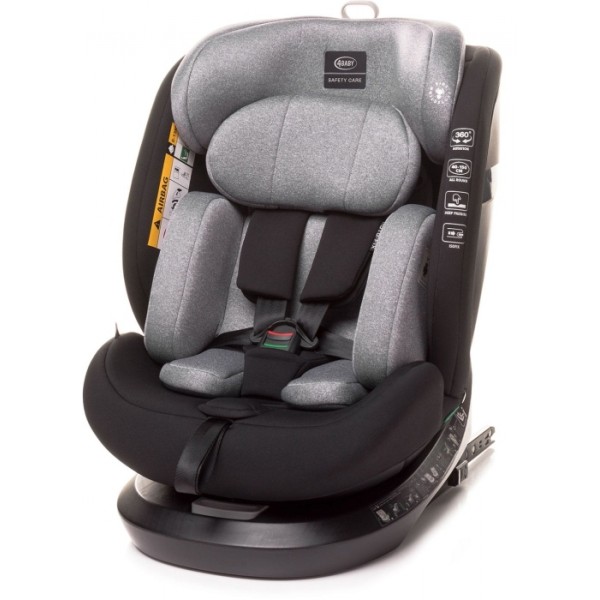 Автокресло детское с Isofix 0-36 кг 4Baby Roto-fix New цвет: grey