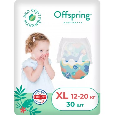 Эко-подгузники-трусики Offspring XL 12-20 кг 30 шт цвет: море