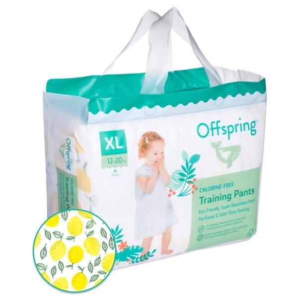 Эко-подгузники-трусики Offspring XL 12-20 кг 30 шт цвет: лимоны