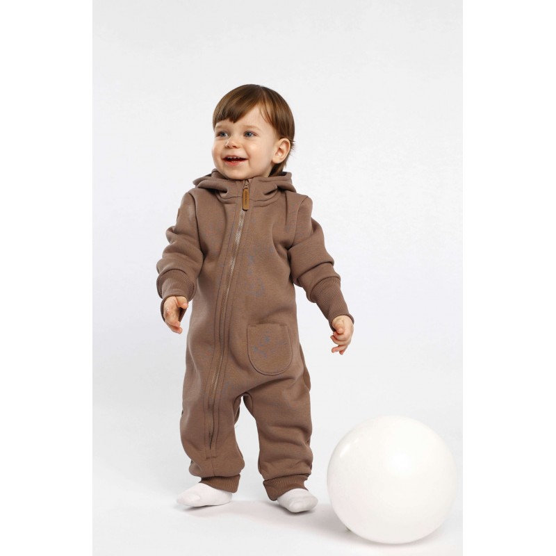 Комбинезон из футера с начесом Toucan 86 см цвет: шоколад 1633-55 Комбинезон из футера с начесом Toucan 86 см цвет: шоколад 1633-55