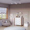 Детский пеленальный комод Polini kids Simple 3501 3 ящика + рамка цвет: белый-дуб крафт 0002769.165