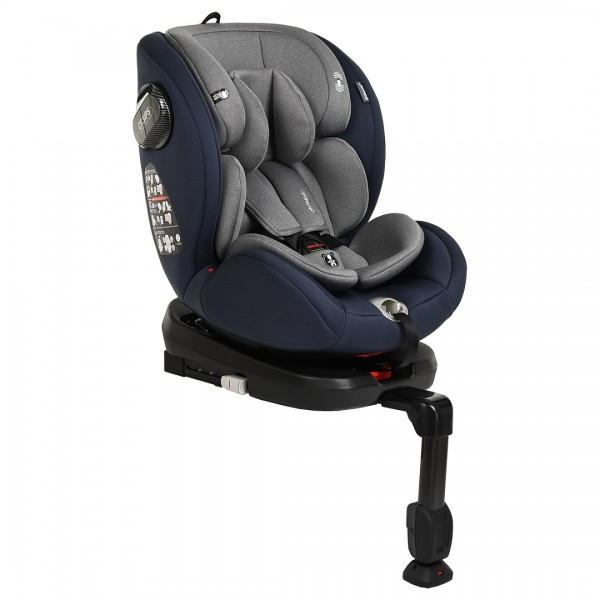 Автокресло детское поворотное с Isofix 0-36 кг Pituso Roys цвет: джинс/серый