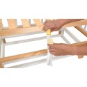 Детская деревянная кроватка Lea 2 с быстросъемной стенкой и маятником цвет: белый-натуральный 0003167-17