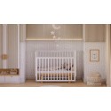 Детская деревянная кроватка Lea 2 с быстросъемной стенкой и маятником цвет: белый-натуральный 0003167-17