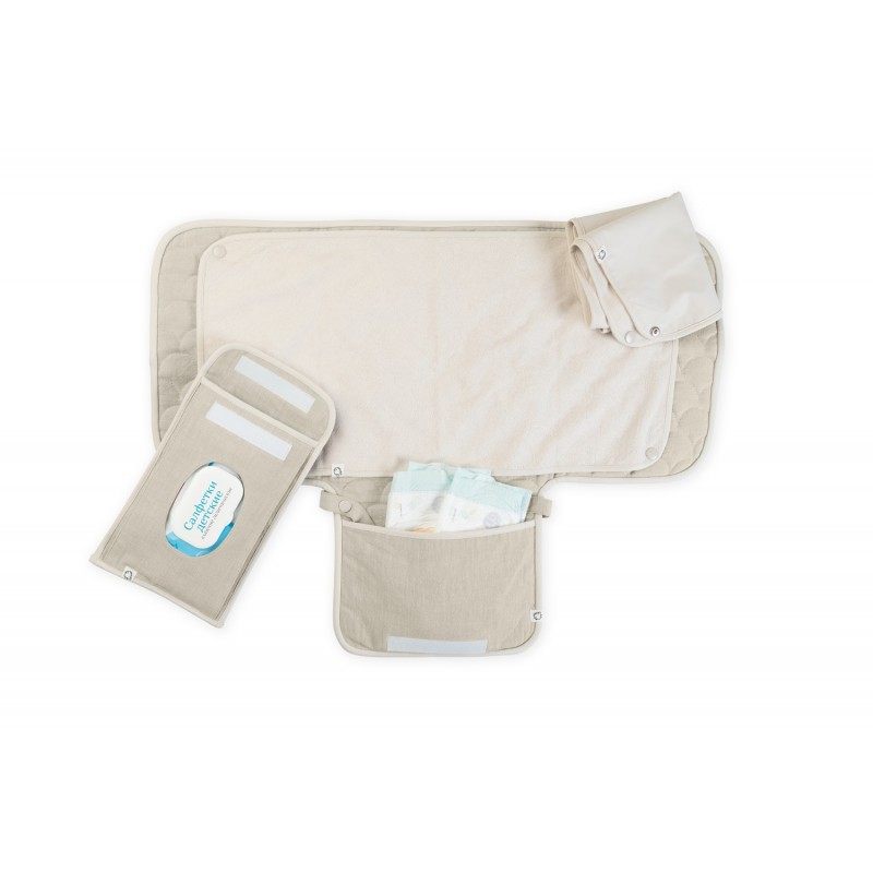 Пеленальный матрасик-сумка Buba Kids цвет: облака/ натуральный BKMAT3CL