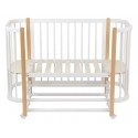 Детская деревянная кроватка Vera с маятником цвет: белый-натуральный 0003126-17
