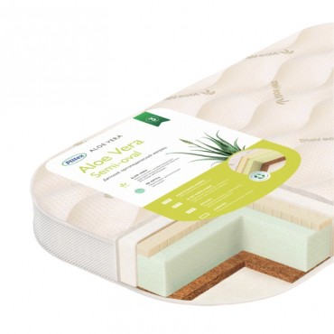 Матрас для прямоугольной кроватки с закругленными кроями Aloe vera Semi-oval АВ-20/2