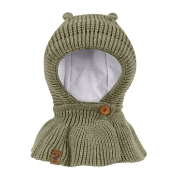 Шапочка-шлем на пуговице Мишка 46-48/50 см цвет: светлый хаки 3090-119 Шапочка-шлем на пуговице Мишка 46-48/50 см цвет: светлый хаки 3090-119