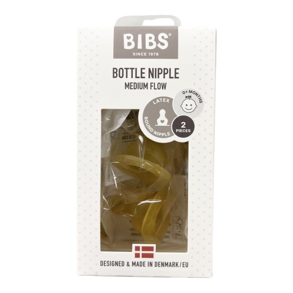 Соски латексные для бутылочки Bibs средний поток 2шт Bottle Nipple 2 PACK