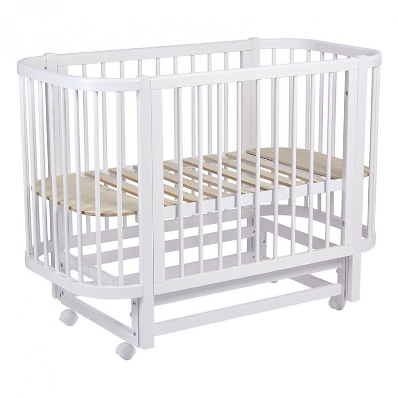 Детская деревянная кроватка Vera с маятником цвет: белый 0003126-04 Детская деревянная кроватка Vera с маятником цвет: белый 0003126-04