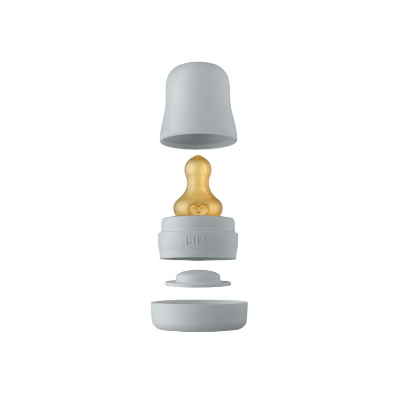 Набор сменных аксессуаров с латексной соской для бутылочки BIBS Bottle Kit Latex цвет: cloud / светло-серый