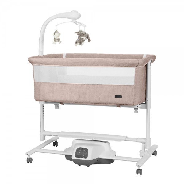 Электроколыбель 3 в 1 с качанием + мобиль с ночником Carrello Bloom цвет: French Beige CRL-10304