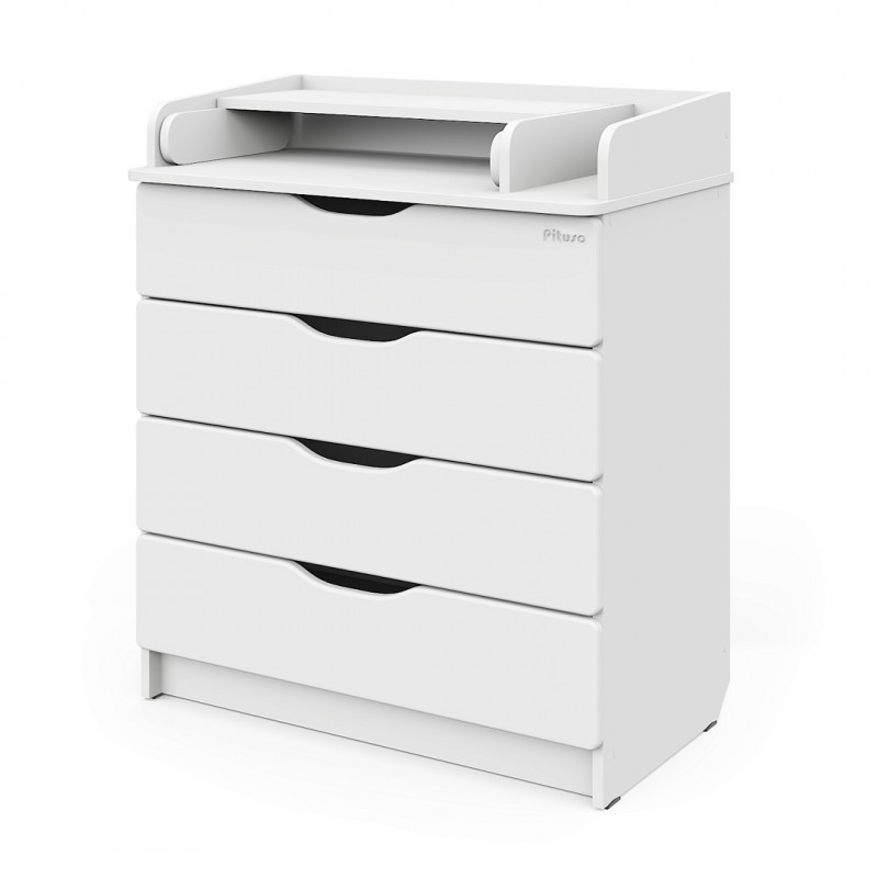 Комод пеленальный детский 4 ящика Pituso Сириус-2 Wood ПВХ цвет: белый аляска 804