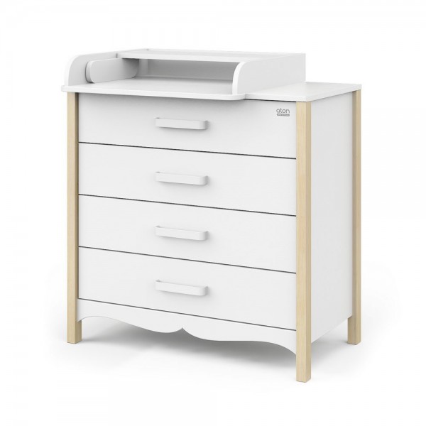 Комод пеленальный детский 4 ящика Атон Felix цвет: натуральный/белый БП-00003548 Комод пеленальный детский 4 ящика Атон Felix цвет: натуральный/белый БП-00003548