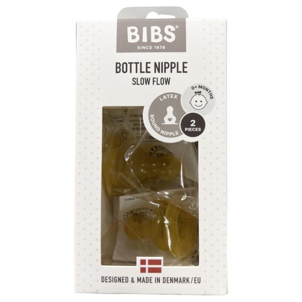 Соски латексные для бутылочки Bibs медленный поток 2шт Bottle Nipple 2 PACK