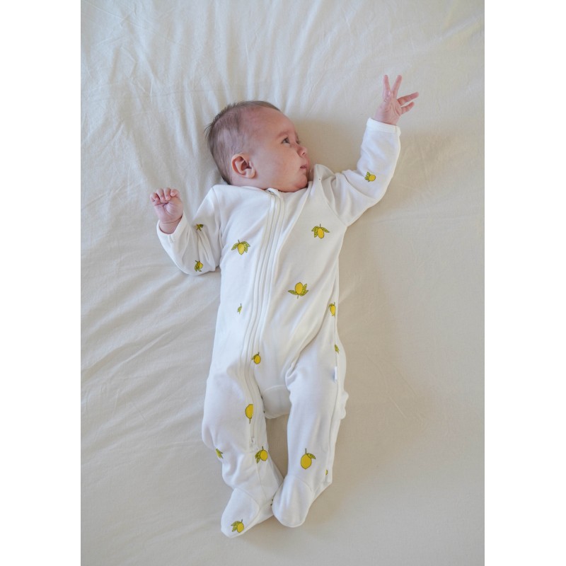 Слип на молнии 68 см цвет:лимончики на молочном 1400-154