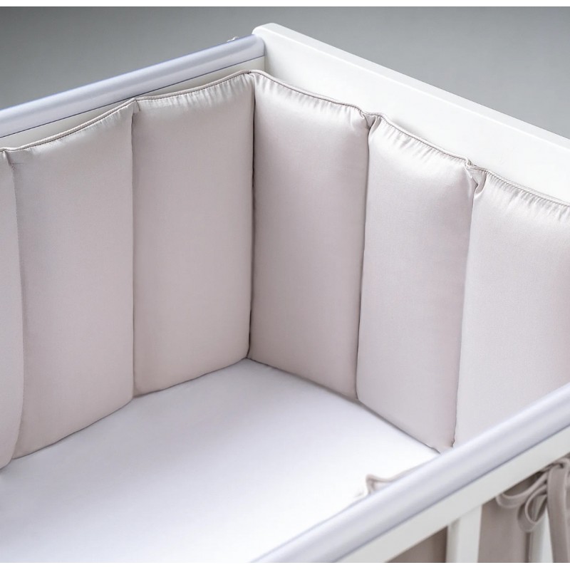 Защита фенс-бортик для детской кроватки Sateen Collection цвет: жемчужно-серый ФБ-1.03.21