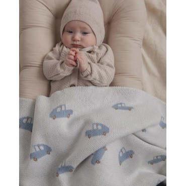 Вязаный детский плед Машинки 80*120 см цвет: кремовый LW23-5003-013-80/120 Вязаный детский плед Машинки 80*120 см цвет: кремовый LW23-5003-013-80/120