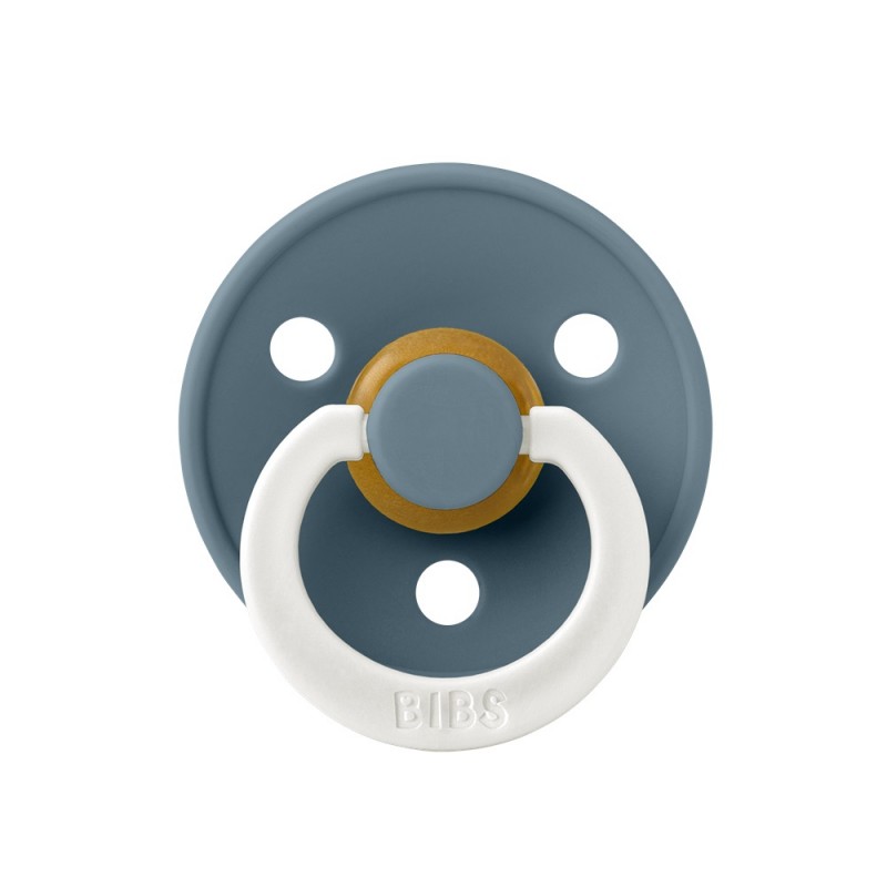 Cоска-пустышка BIBS Colour Latex 0-6 месяцев цвет: petrol glow/ со светящимся кольцом