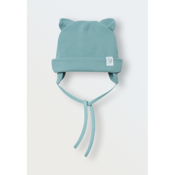 Шапочка из кашкорсе с ушками 36-38 см цвет: ментол 6030-06