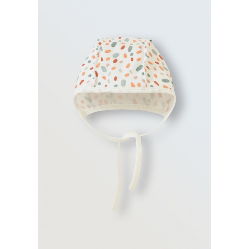 Шапочка-чепчик для малыша 36-38 см цвет: экрю в крапинку 1529-134