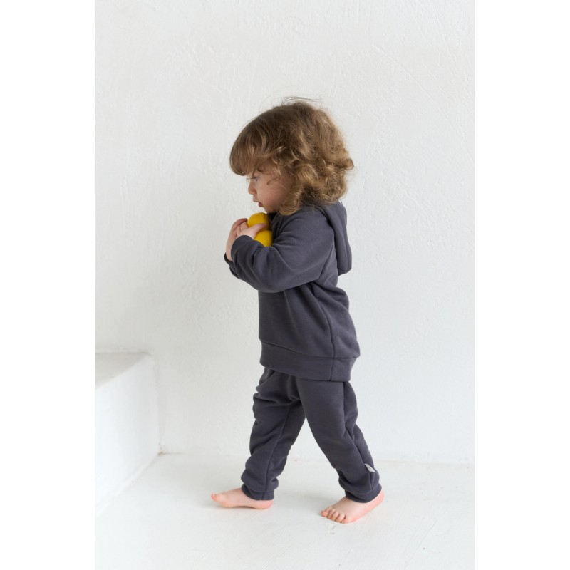 Комплект детский худи+ штаны-джоггеры 86 см цвет: графит 1552-53