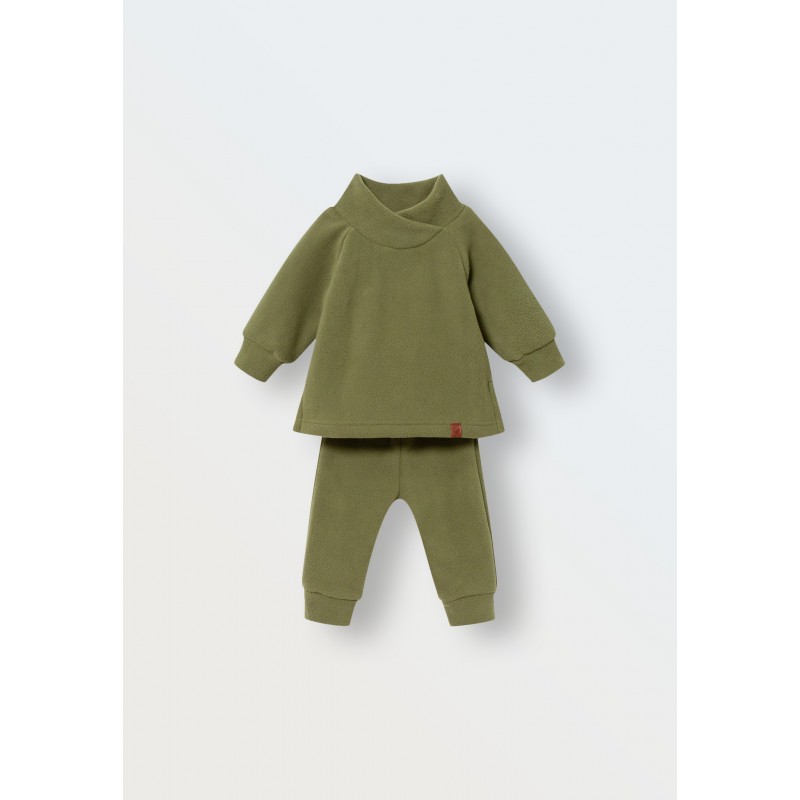 Флисовый костюм Cute 74-80 см цвет: теплый хаки 1555-161