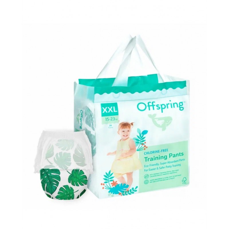 Эко-подгузники-трусики Offspring XXL 15-23 кг 24 шт цвет: тропики