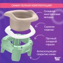 Горшок дорожный складной с многоразовой вкладкой HandyPotty 3 в 1 цвет: оливковый и вкладка бежевая