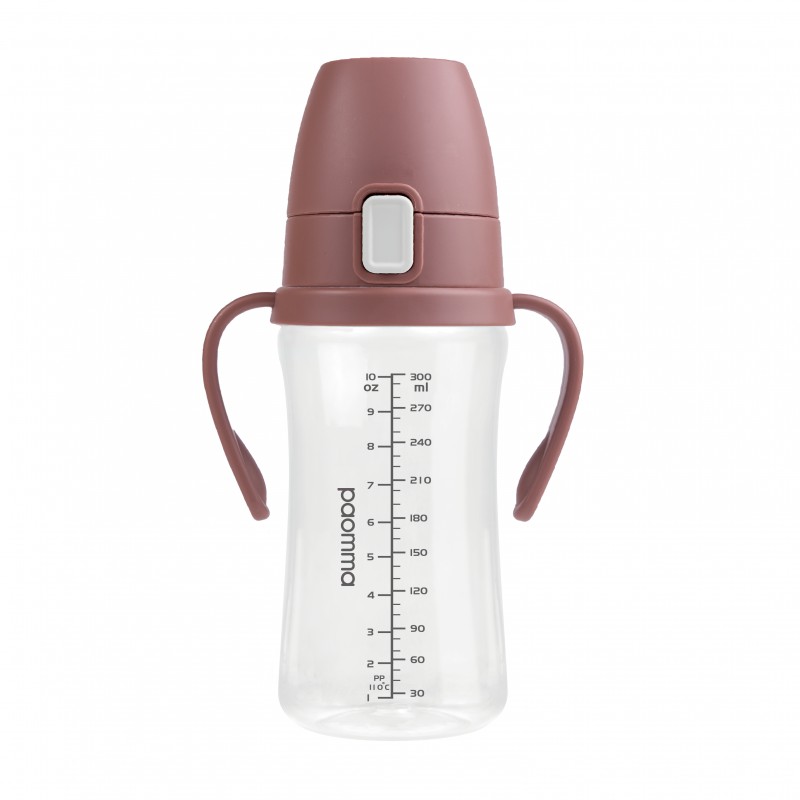Поильник -непроливайка детский с ручками Paomma 300 мл цвет: Taupe PDB104