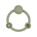 Игрушка-прорезыватель силиконовая Погремушка Кольцо Edda цвет: шалфей STR-01003
