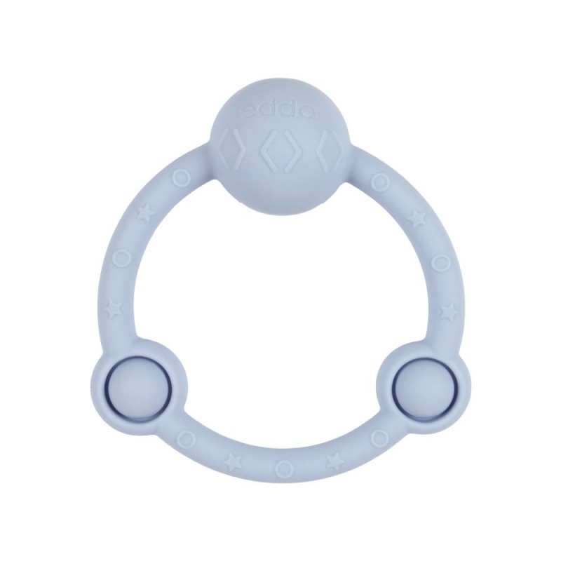 Игрушка-прорезыватель силиконовая Погремушка Кольцо Edda цвет: небо STR-01005 Игрушка-прорезыватель силиконовая Погремушка Кольцо Edda цвет: небо STR-01005