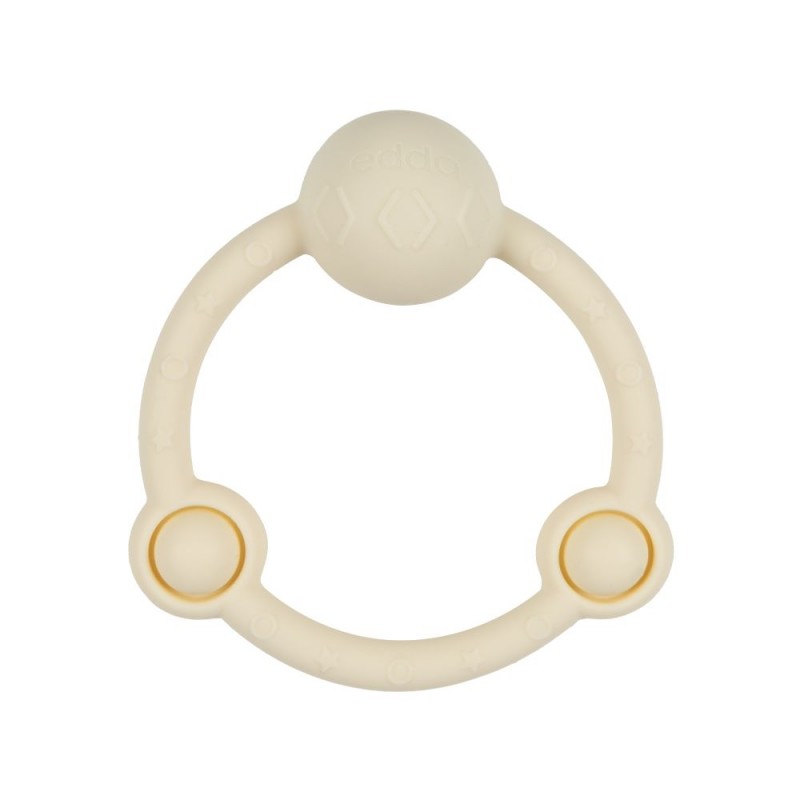 Игрушка-прорезыватель силиконовая Погремушка Кольцо Edda цвет: пломбир STR-01001