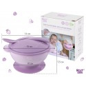Набор для кормления: тарелка на присоске, крышка и ложка цвет: лавандовый RFD-003-V