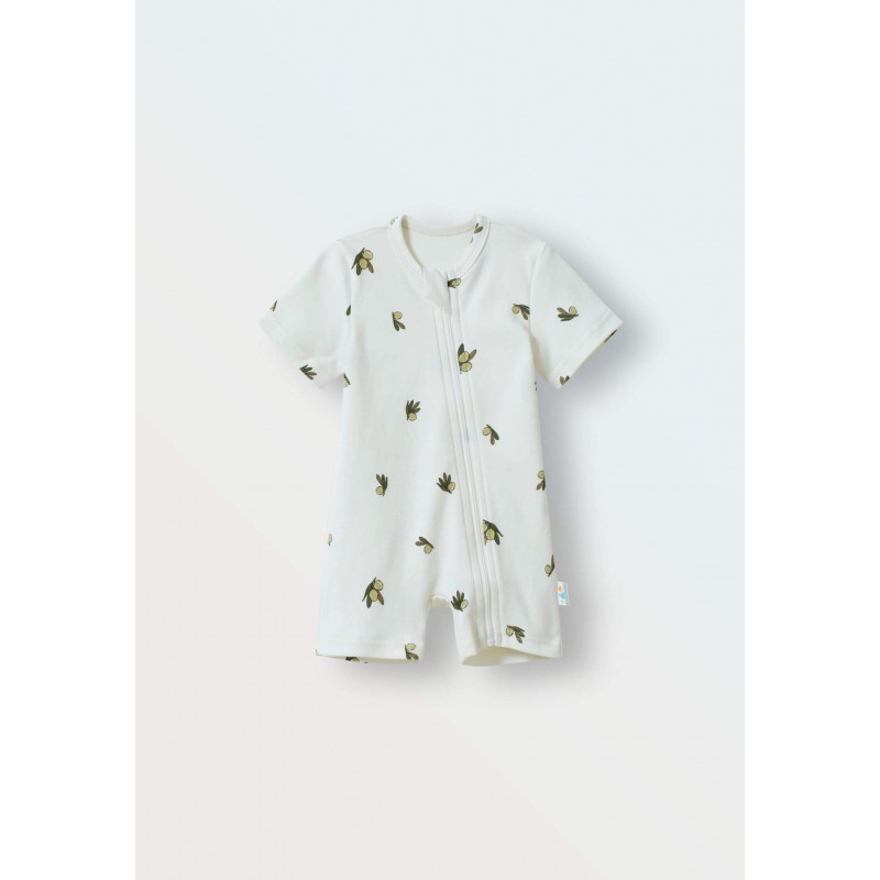 Песочник детский из трикотажа 86-92 см цвет: оливки на экрю 1516-224