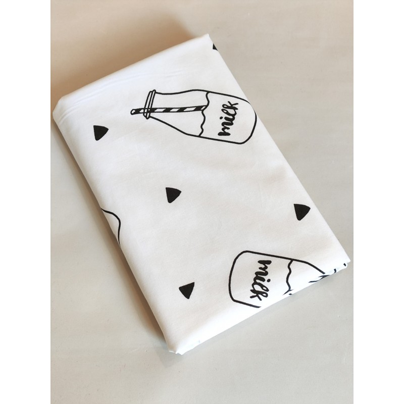 Непромокаемая многоразовая пеленка из ранфорса 60*90 см цвет: milk