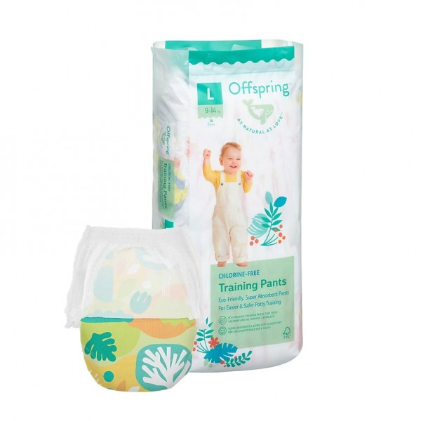 Эко-подгузники-трусики Offspring L 9-14 кг 36 шт цвет: лес