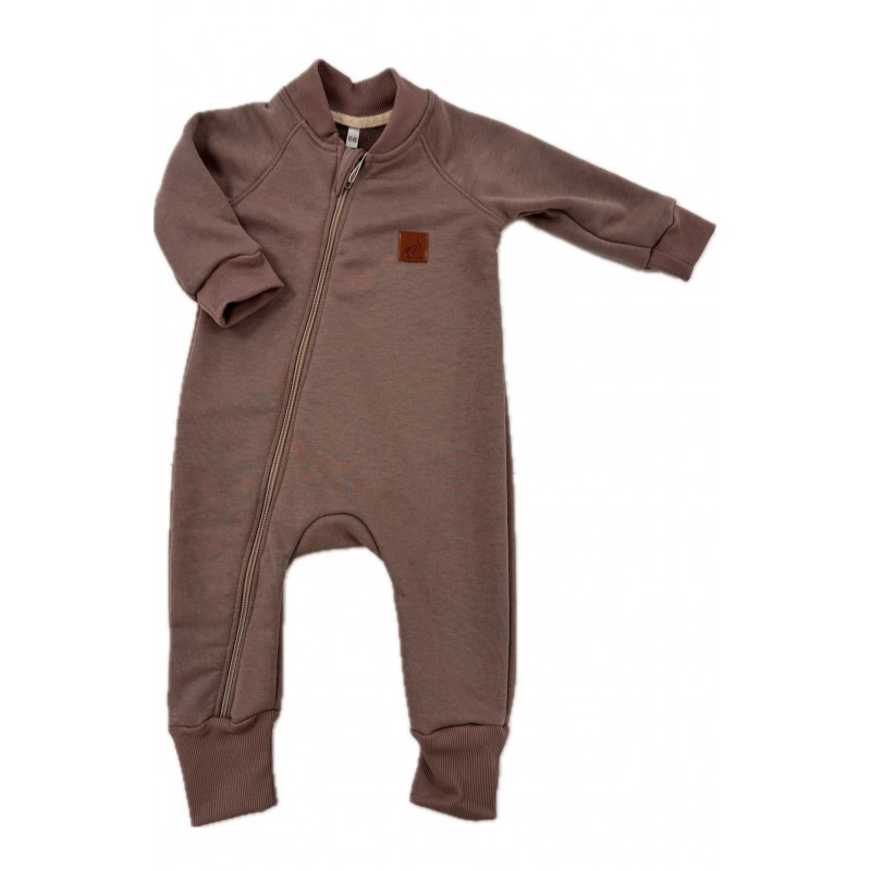 Комбинезон из футера без начеса Bunnyphant 74 см цвет: шоколадный в086 Комбинезон из футера без начеса Bunnyphant 74 см цвет: шоколадный в086