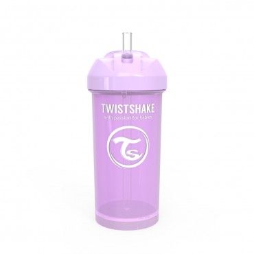Поильник-непроливайка с трубочкой 6+m.Twistshake 360 мл. цвет: Пастельный фиолетовый /Pastel Purple