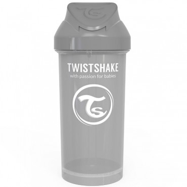 Поильник-непроливайка с трубочкой 6+m.Twistshake 360 мл. цвет: Пастельный серый /Pastel Grey