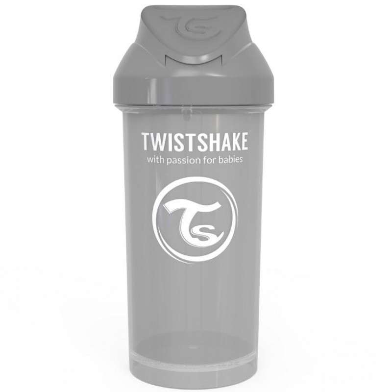 Поильник-непроливайка с трубочкой 6+m.Twistshake 360 мл. цвет: Пастельный серый /Pastel Grey