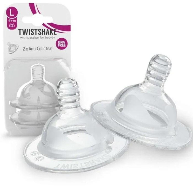 Соски сменные антиколиковые Twistshake 2 шт. L (4+m) 78021 Соски сменные антиколиковые Twistshake 2 шт. L (4+m) 78021