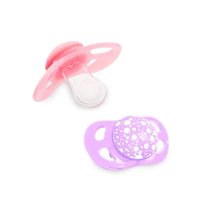 Набор пустышек Twistshake 0-6 месяцев 2 шт. цвет: Пастельный розовый и фиолетовый